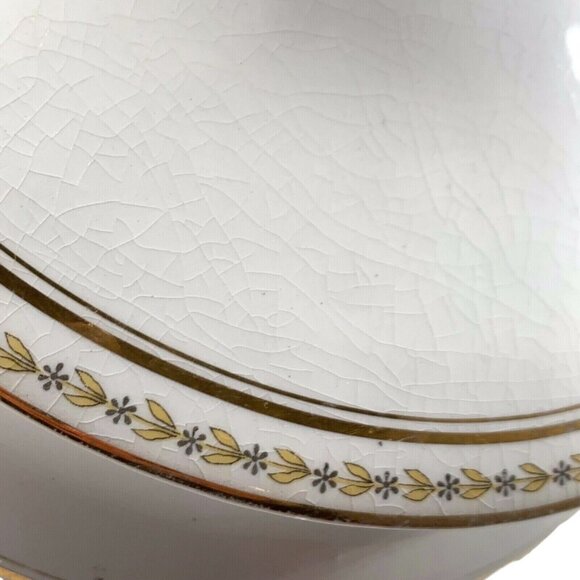 Vtg Homer Laughlin Genesee Covered Tureen Gold Floral Trim G.255 USA READ - Picture 11 of 12